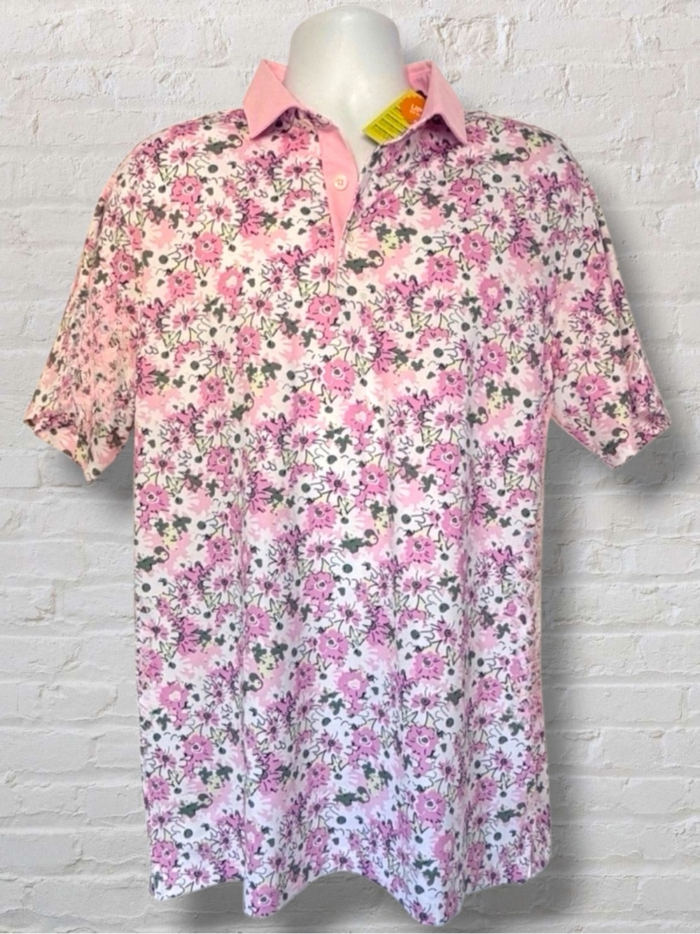 Puma x Arnold Palmer Floral Golf Polo Pink MATTR UPF 40 Mens L NWT Golf